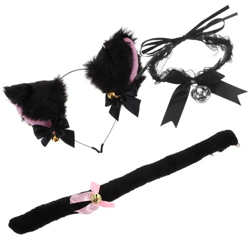 Black cat ear - black, headband