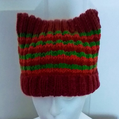 Handknitted cat ears beanie - cat,