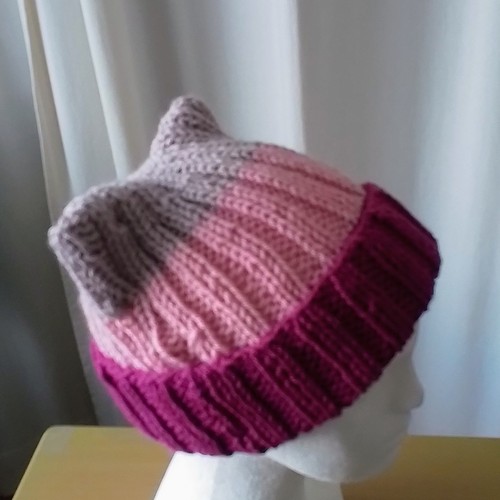 Handknitted cat ears beanie - cat,