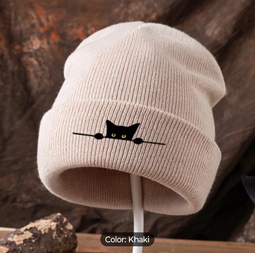 Embroidered beanie hat with - beanie,