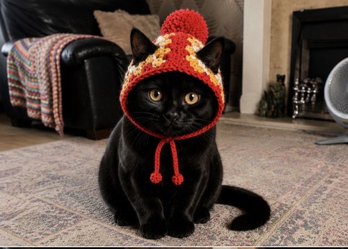 Handmade crochet cat hat - handmade,