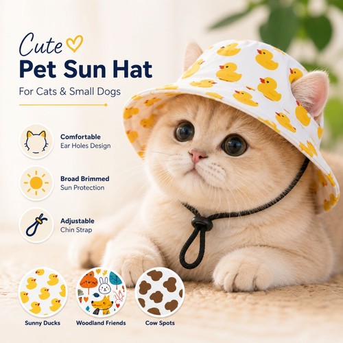 Cat sun hat cute pet - cat,