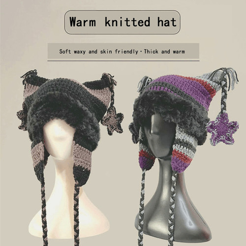 Cat ear hat - warm, women