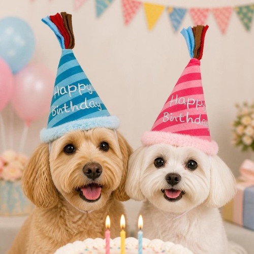 Adjustable pet birthday hat - pet,