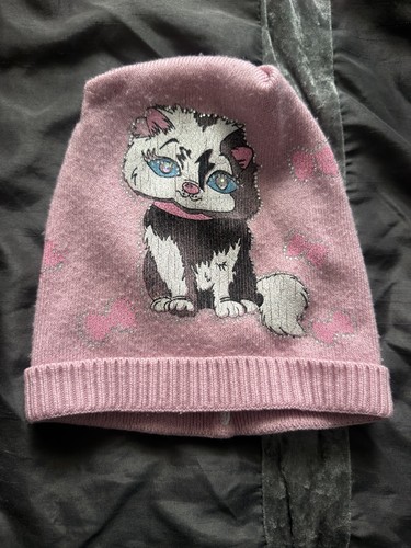 Girls pink knit - pink, cat