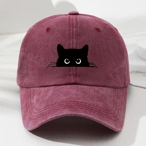 Cute cat print baseball cap - cute,