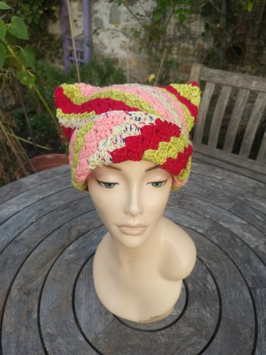 Crochet cat hat - cat, chunky