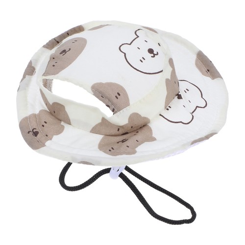 Beige polyester cat hat with - polyester,