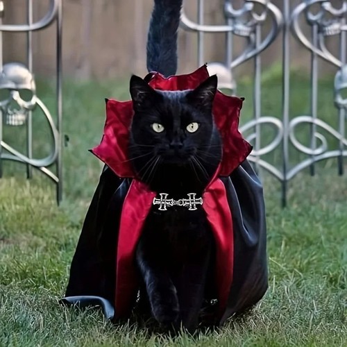 Halloween pet cat dog - cat, vampire