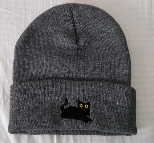 Grey cat lover beanie - grey,