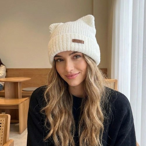 Cute cat ear beanie hat - ear,