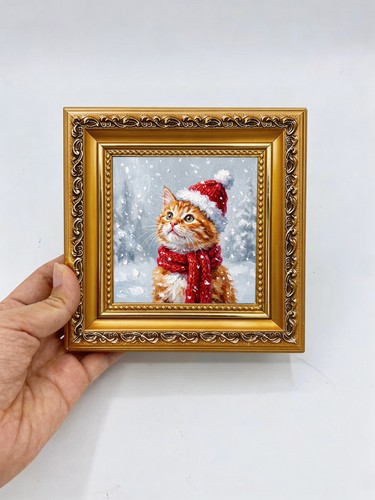 Ginger cat with santa hat - ginger,