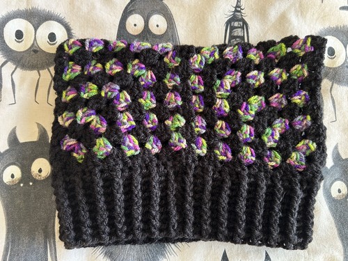 Handmade black purple green - black, purple/green