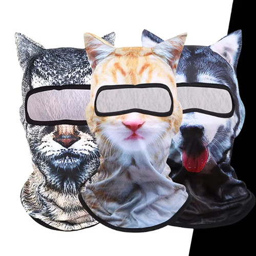 Animal balaclava cat dog - 3d,