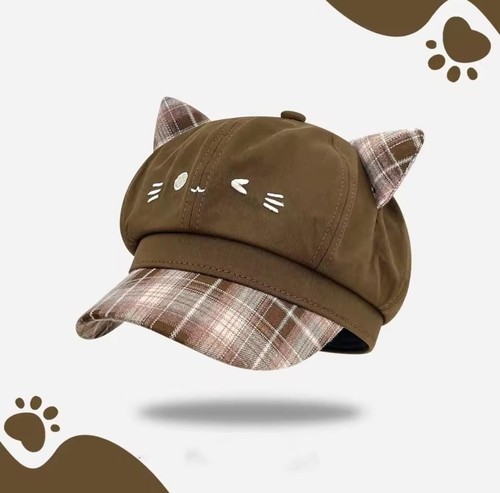 Ladies baker boy hat - hat, cat