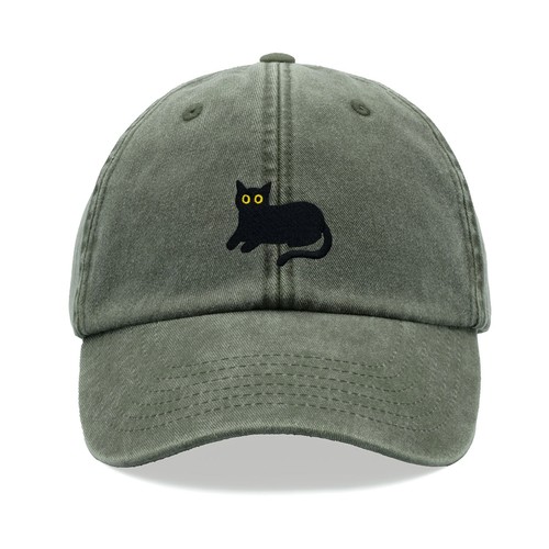 Black cat lying down - cat, baseball