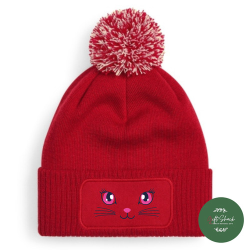 Cat face pom - face, hat