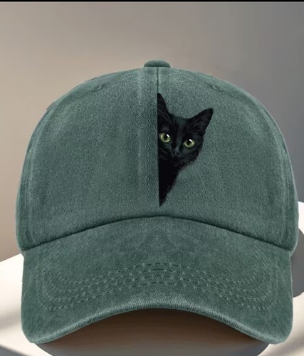 Peeking cat cap hat vintage - cat,