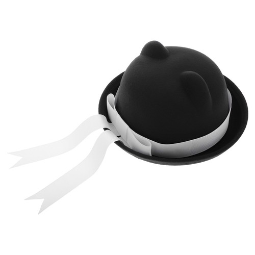 Black cat ear wool beret - cat, with