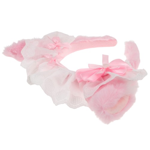 Girls pink plush cat ears - pink,